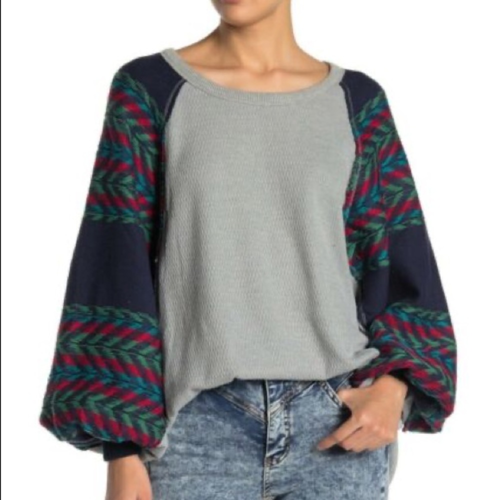 Free People Rainbow Dreams Pullover Knit Top